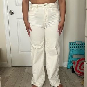 White corduroy pants